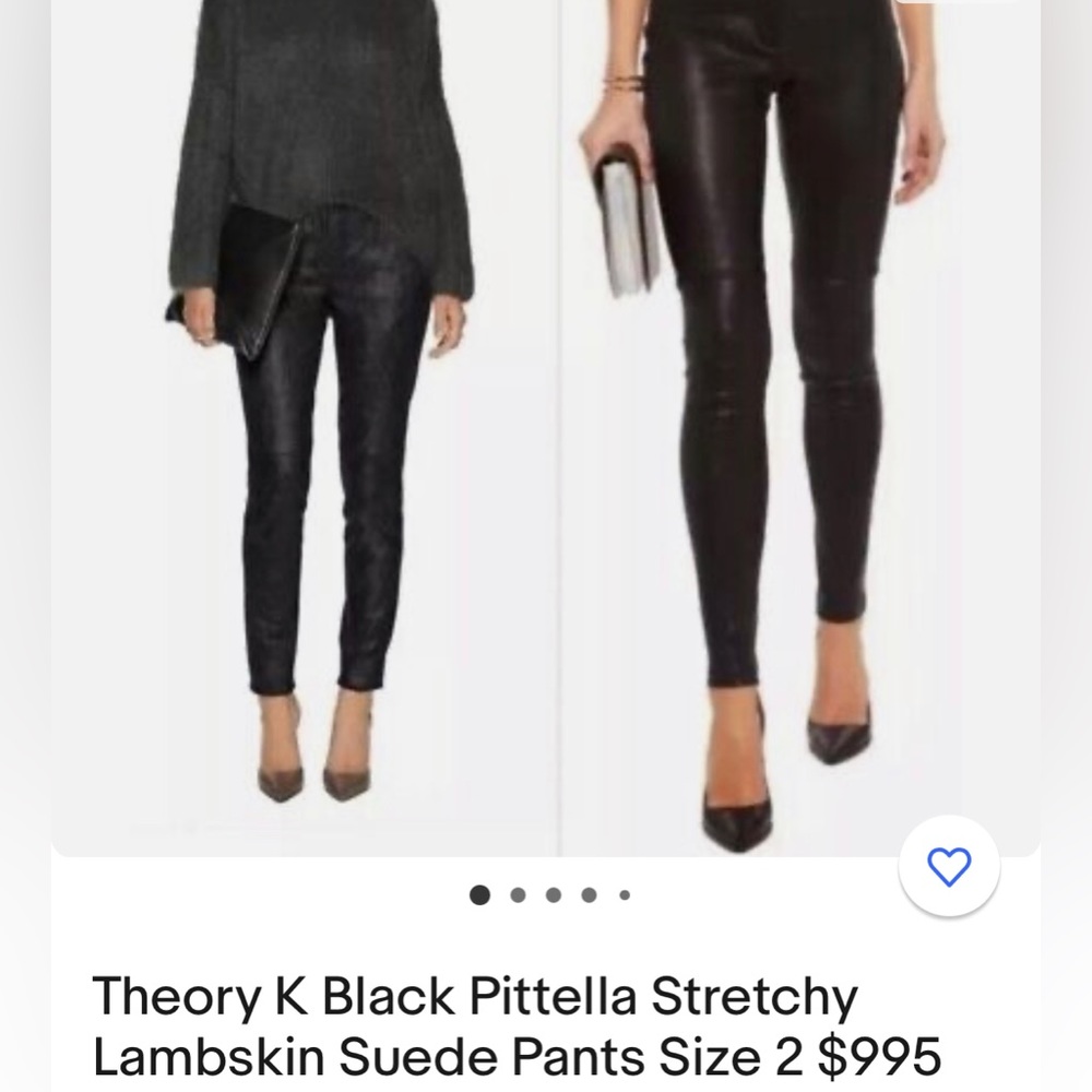 THEORY suede lambskin leggings. Size 2